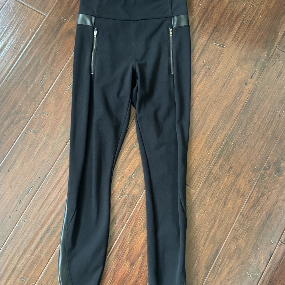 Athleta Black Leggings with Zipper Accents
